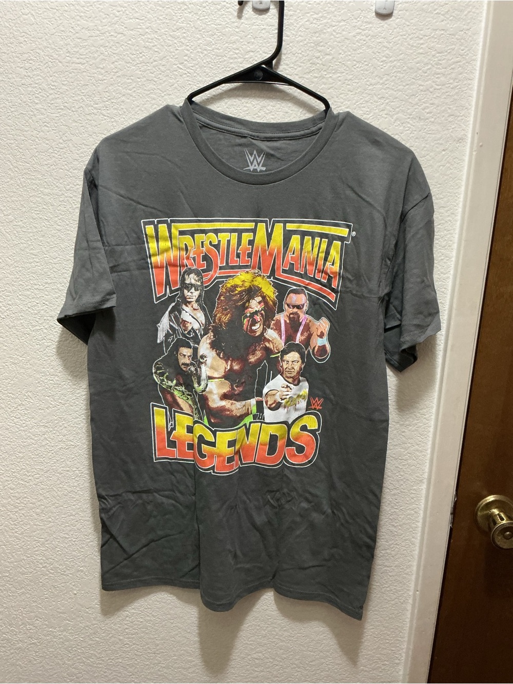 WWE Gray Crewneck Tee with Yellow Accent #0061